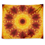 Sun Fire Kaleidoscope Print Tapestry