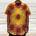 Sun Fire Kaleidoscope Print Textured Short Sleeve Shirt