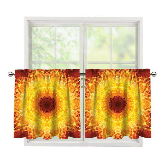 Sun Fire Kaleidoscope Print Tier Curtains