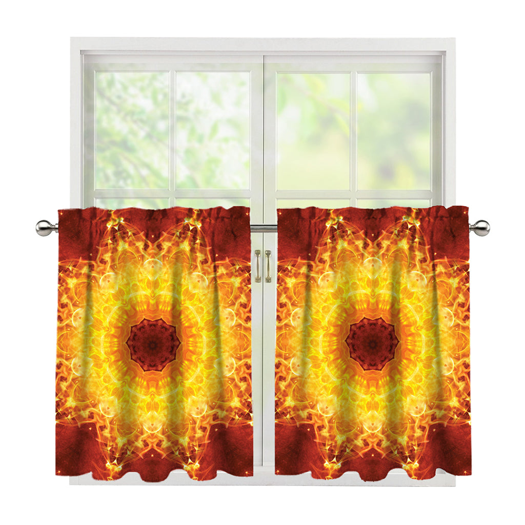 Sun Fire Kaleidoscope Print Tier Curtains