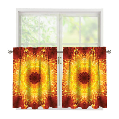 Sun Fire Kaleidoscope Print Tier Curtains