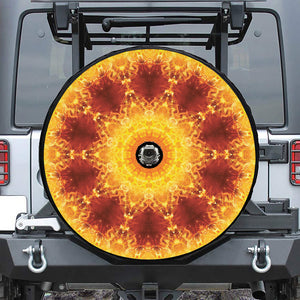 Sun Fire Kaleidoscope Print Tire Cover With Camera Hole