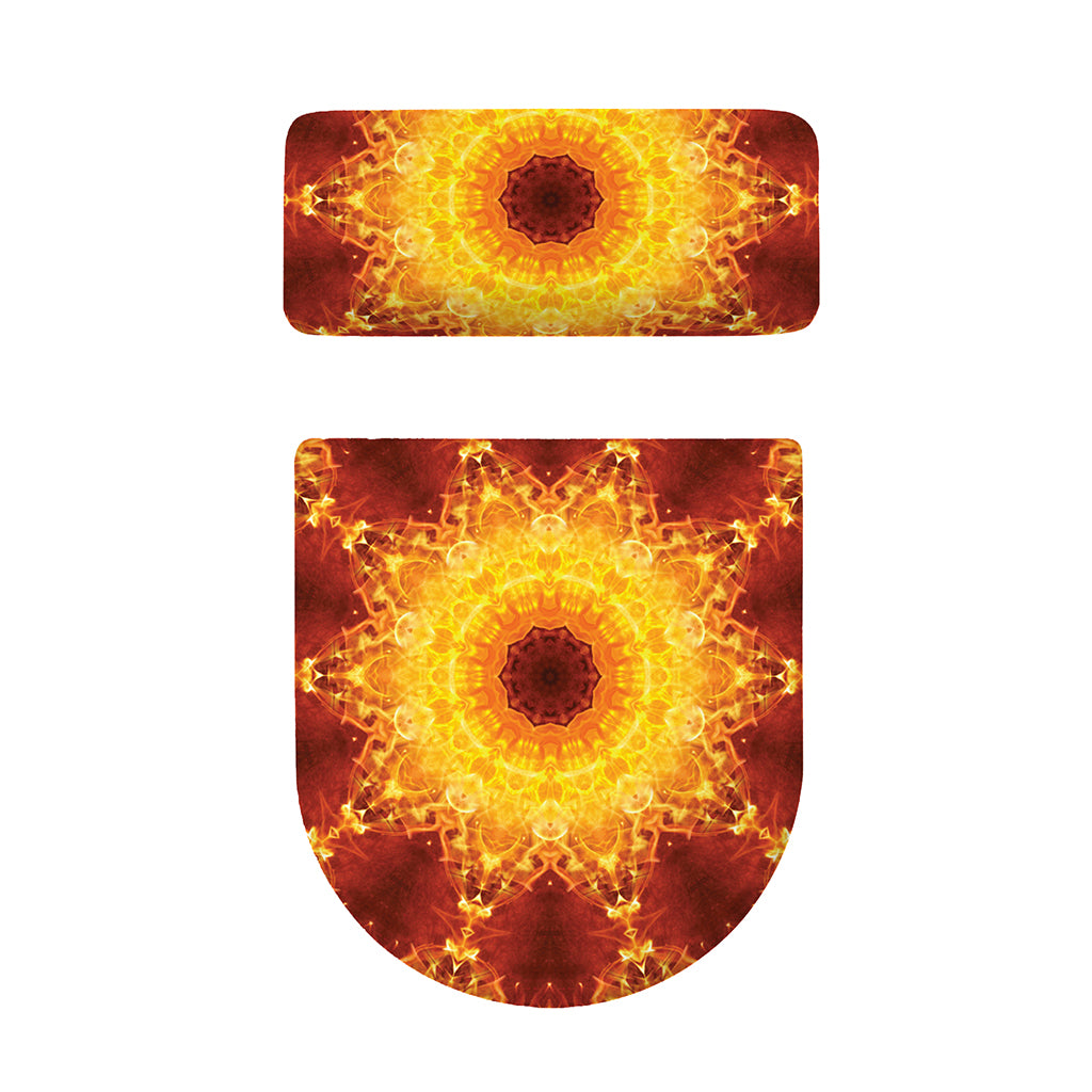 Sun Fire Kaleidoscope Print Toilet Lid And Tank Cover Set