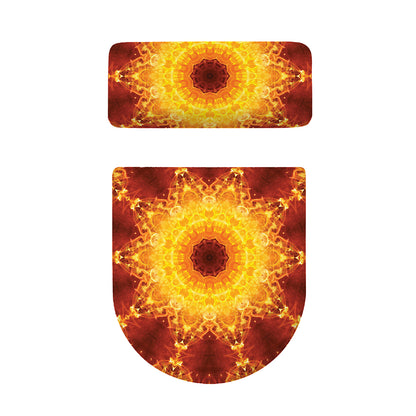 Sun Fire Kaleidoscope Print Toilet Lid And Tank Cover Set