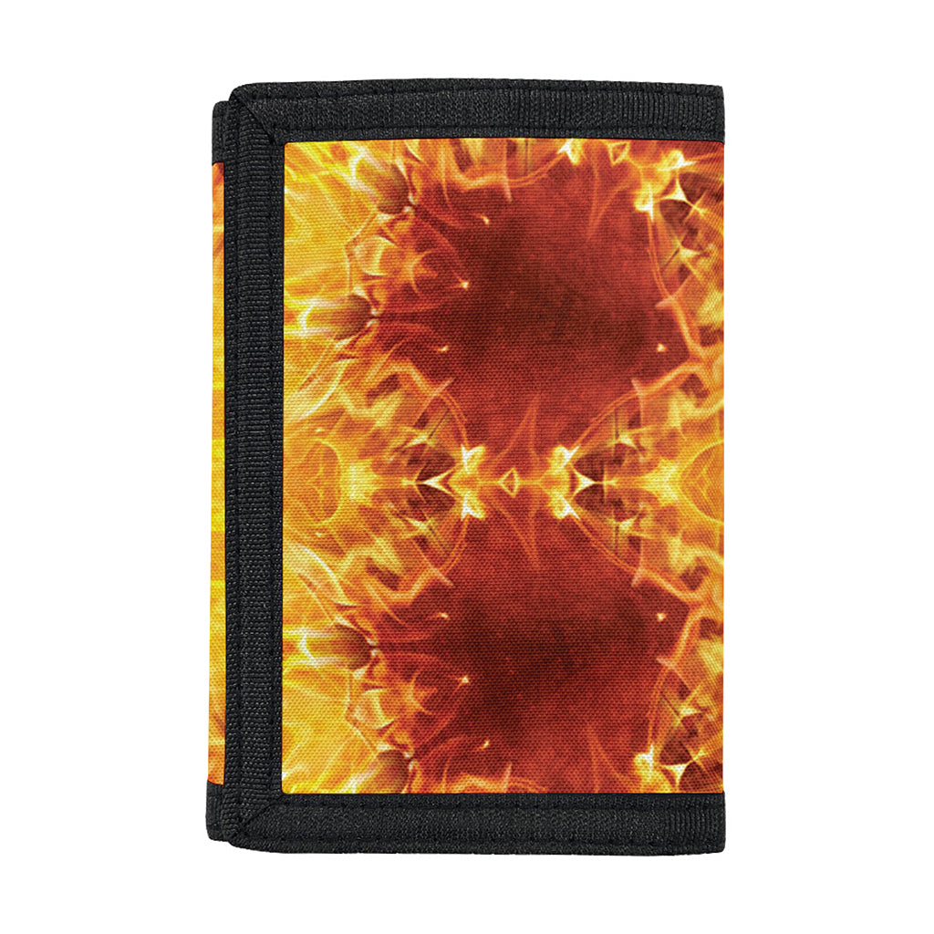 Sun Fire Kaleidoscope Print Trifold Wallet