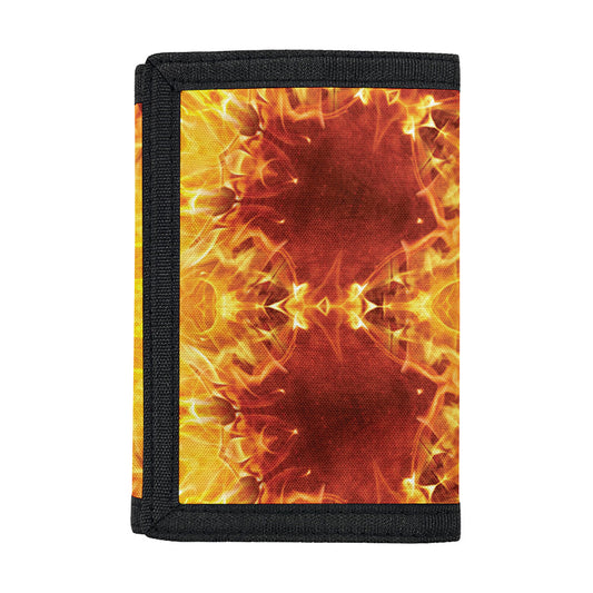 Sun Fire Kaleidoscope Print Trifold Wallet