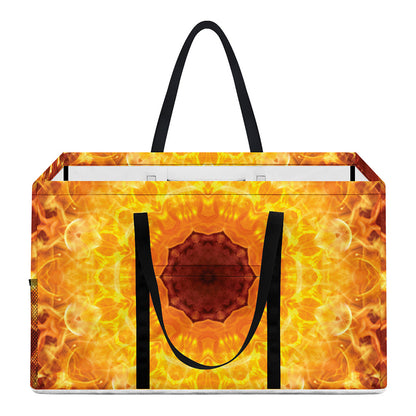 Sun Fire Kaleidoscope Print Utility Tote Bag