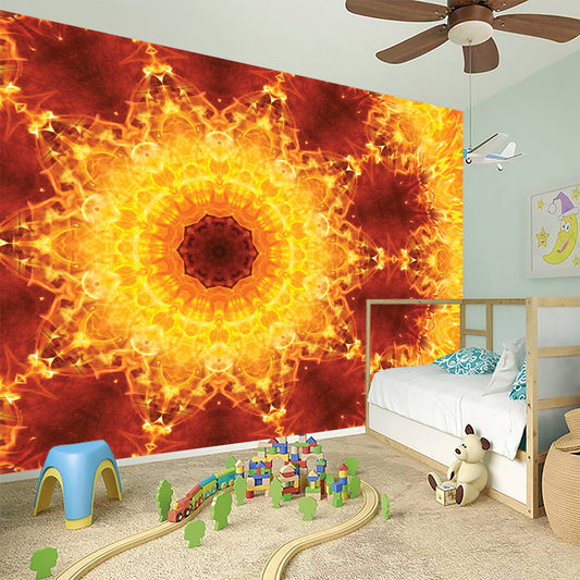 Sun Fire Kaleidoscope Print Wall Sticker
