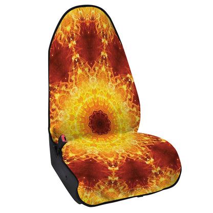 Sun Fire Kaleidoscope Print Waterproof Car Seat Cover