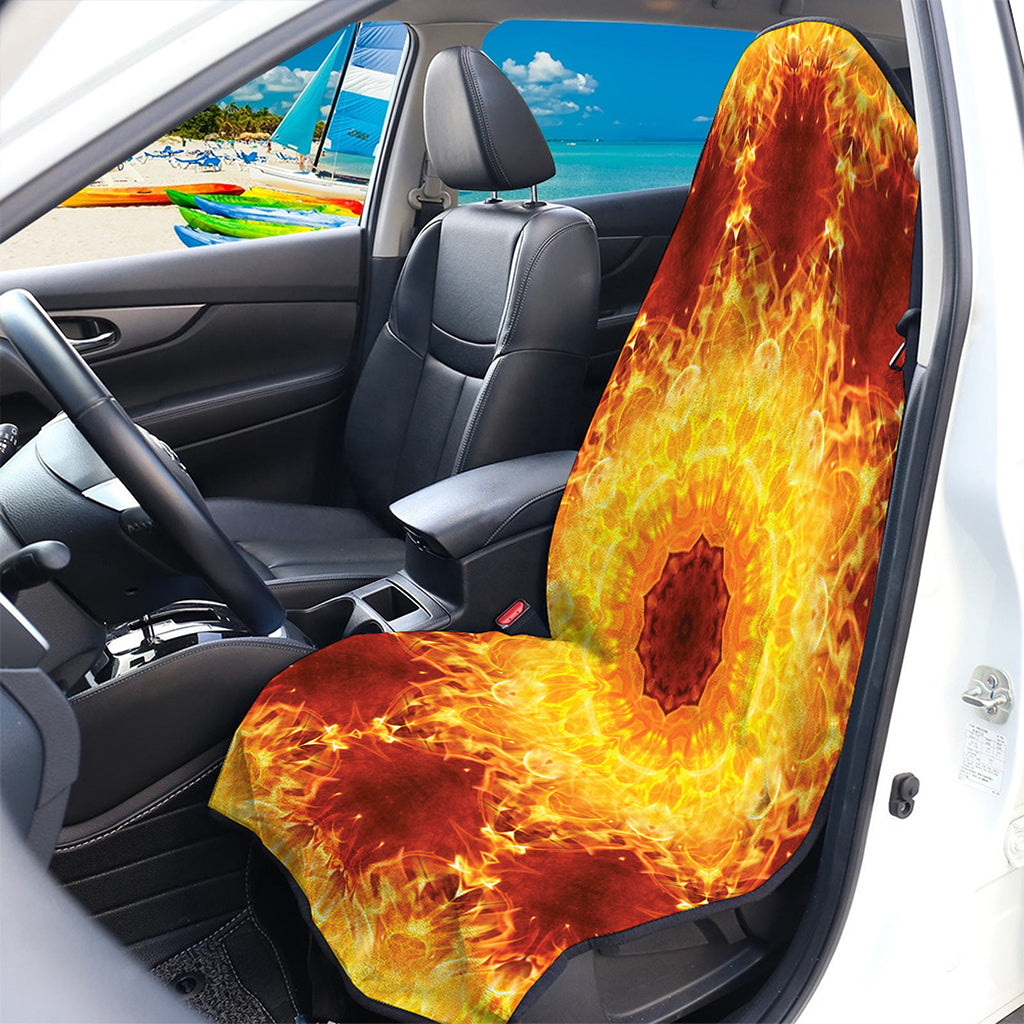 Sun Fire Kaleidoscope Print Waterproof Car Seat Cover