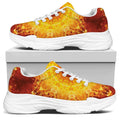 Sun Fire Kaleidoscope Print White Chunky Shoes