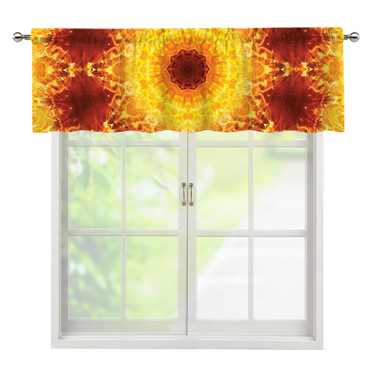 Sun Fire Kaleidoscope Print Window Valance