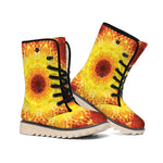 Sun Fire Kaleidoscope Print Winter Boots