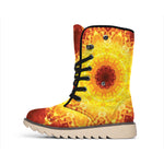 Sun Fire Kaleidoscope Print Winter Boots