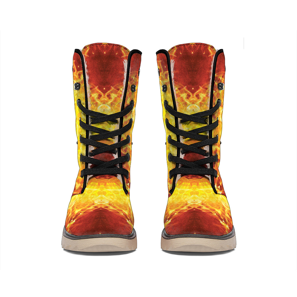 Sun Fire Kaleidoscope Print Winter Boots