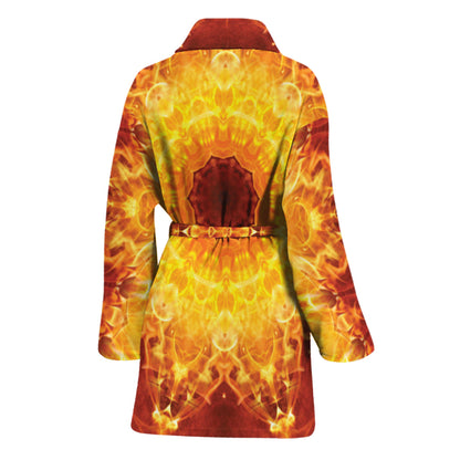 Sun Fire Kaleidoscope Print Women's Bathrobe