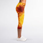 Sun Fire Kaleidoscope Print Women's Capri Leggings