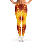 Sun Fire Kaleidoscope Print Women's Leggings