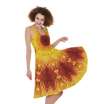 Sun Fire Kaleidoscope Print Women's Sleeveless Dress