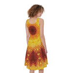 Sun Fire Kaleidoscope Print Women's Sleeveless Dress