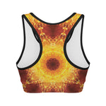 Sun Fire Kaleidoscope Print Women's Sports Bra