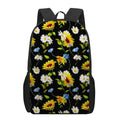 Sunflower Chamomile Pattern Print 17 Inch Backpack
