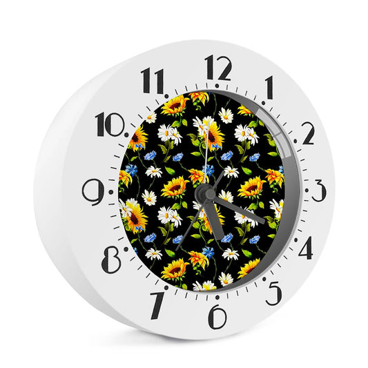 Sunflower Chamomile Pattern Print Alarm Clock