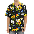 Sunflower Chamomile Pattern Print Aloha Shirt