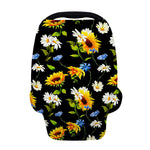 Sunflower Chamomile Pattern Print Baby Seat Cover