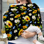 Sunflower Chamomile Pattern Print Baby Seat Cover