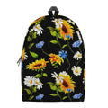 Sunflower Chamomile Pattern Print School Backpack