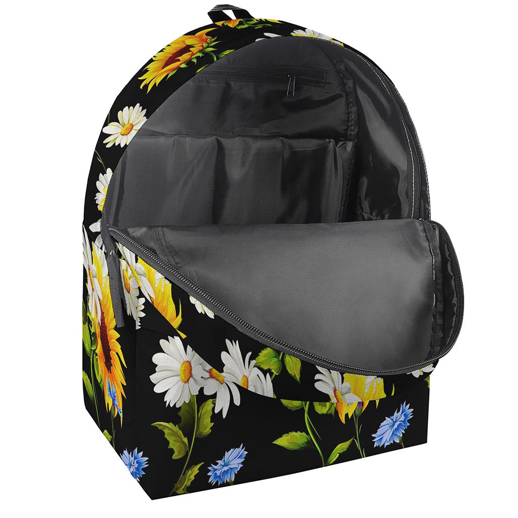 Sunflower Chamomile Pattern Print Backpack
