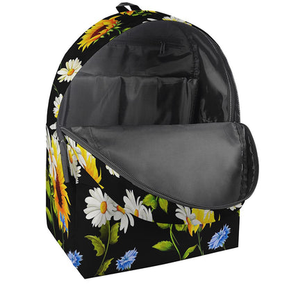 Sunflower Chamomile Pattern Print Backpack