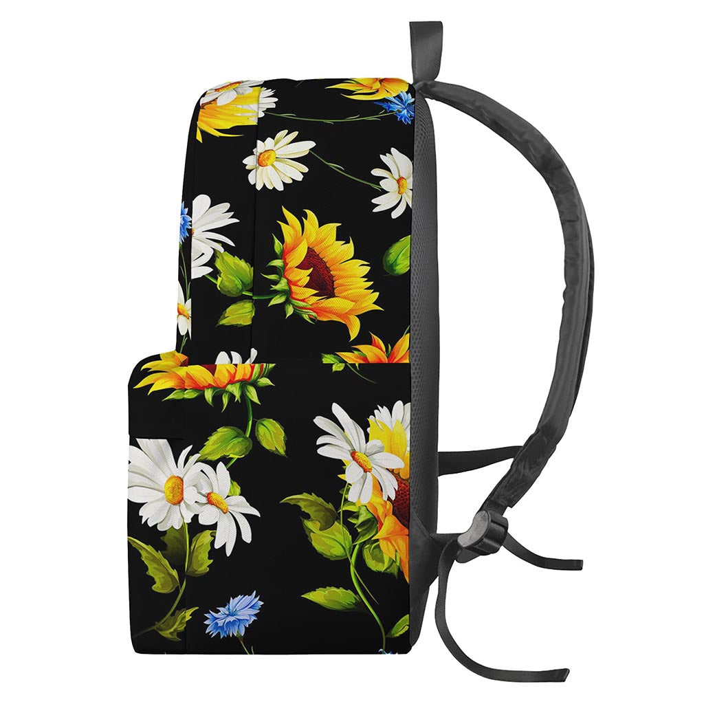 Sunflower Chamomile Pattern Print Backpack