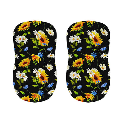 Sunflower Chamomile Pattern Print Bar Stool Covers