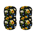 Sunflower Chamomile Pattern Print Bar Stool Covers