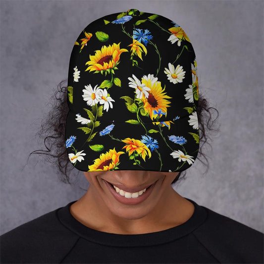 Sunflower Chamomile Pattern Print Baseball Cap
