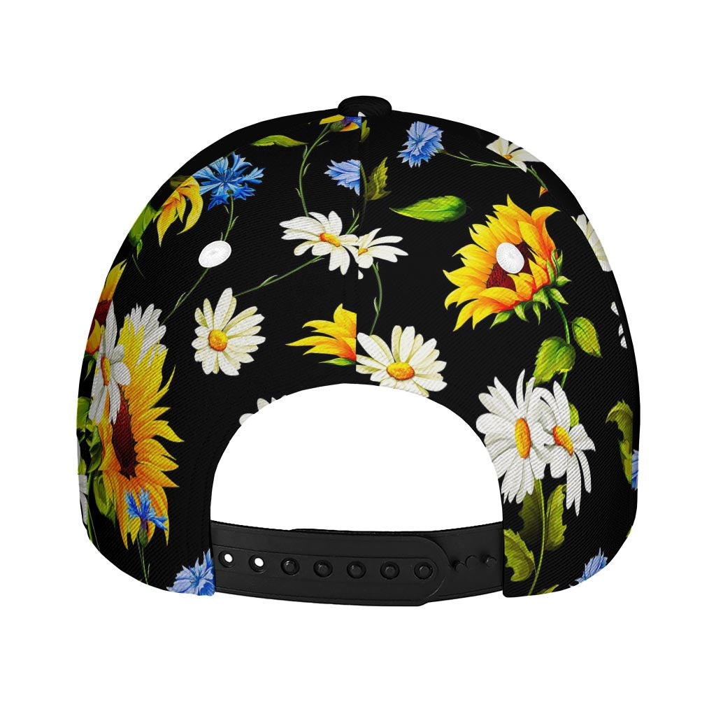 Sunflower Chamomile Pattern Print Baseball Cap