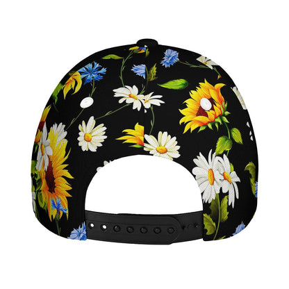 Sunflower Chamomile Pattern Print Baseball Cap