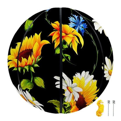 Sunflower Chamomile Pattern Print Basketball