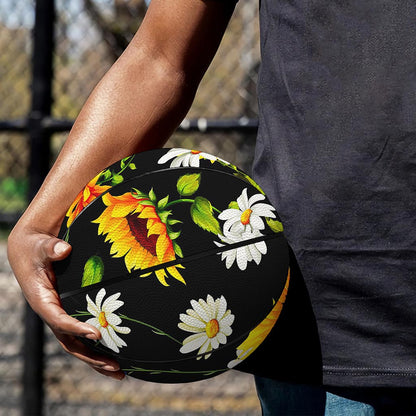 Sunflower Chamomile Pattern Print Basketball