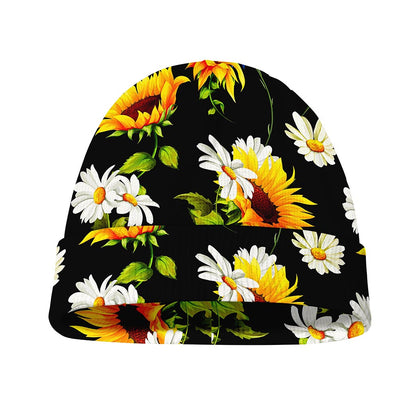 Sunflower Chamomile Pattern Print Beanie