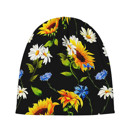 Sunflower Chamomile Pattern Print Beanie