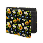 Sunflower Chamomile Pattern Print Bifold Wallet