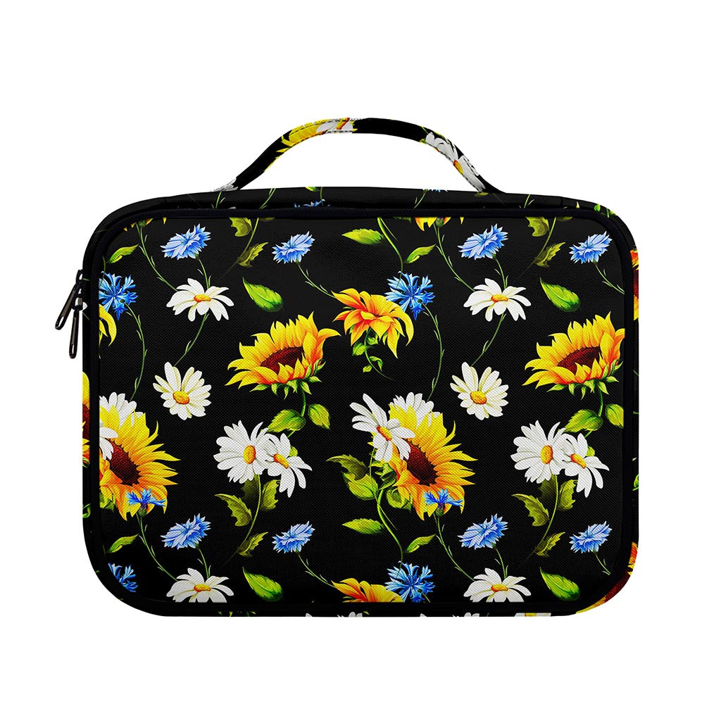 Sunflower Chamomile Pattern Print Briefcase Bible Bag