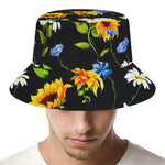 Sunflower Chamomile Pattern Print Bucket Hat