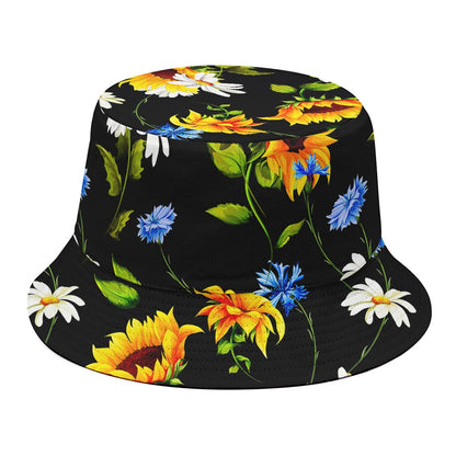 Sunflower Chamomile Pattern Print Bucket Hat