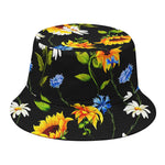 Sunflower Chamomile Pattern Print Bucket Hat
