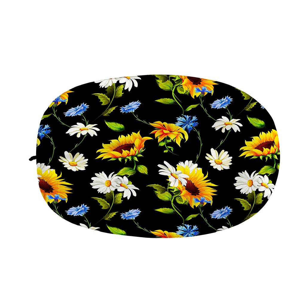 Sunflower Chamomile Pattern Print Car Side Mirror Covers