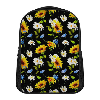 Sunflower Chamomile Pattern Print Casual Backpack
